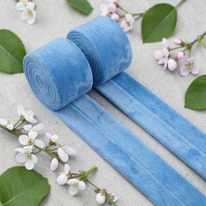 ✨ Weiches Velours- & Plüsch-Stoffband mit komfortabler Rückfalzung ✨30mm