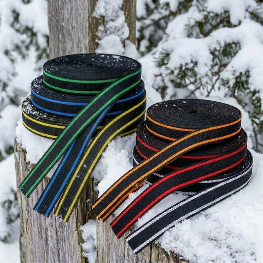 Striped webbing in various colors