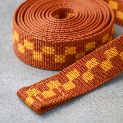 Double-sided checkered webbing in various colors