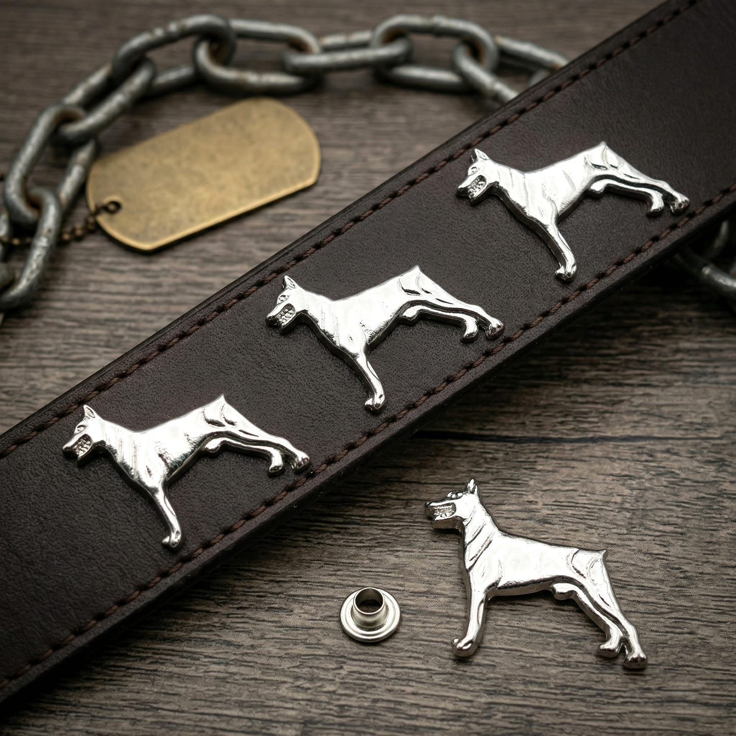 🐕 „Wachsam & Elegant – Detailreiche Dobermann-Zierniete aus edlem Zinkguss“ ✨