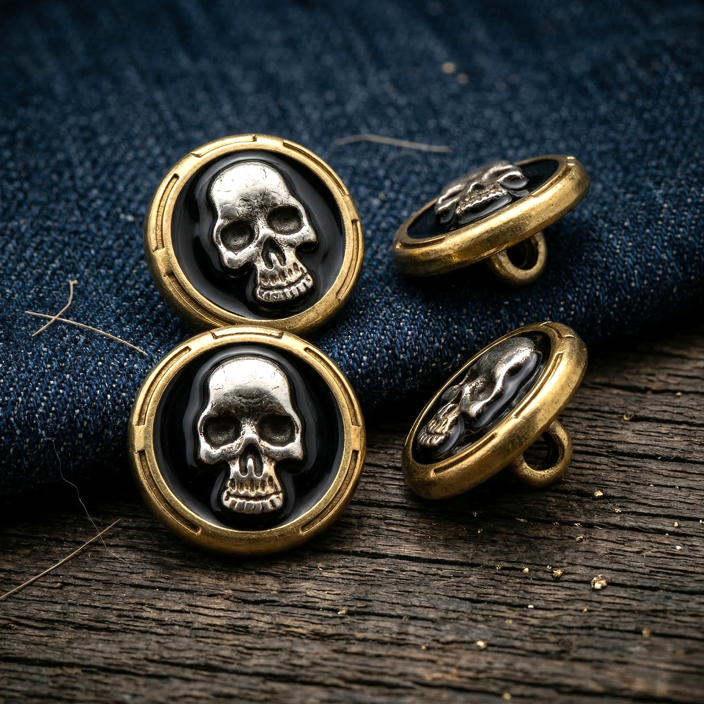 Skull/skull, gold-colored