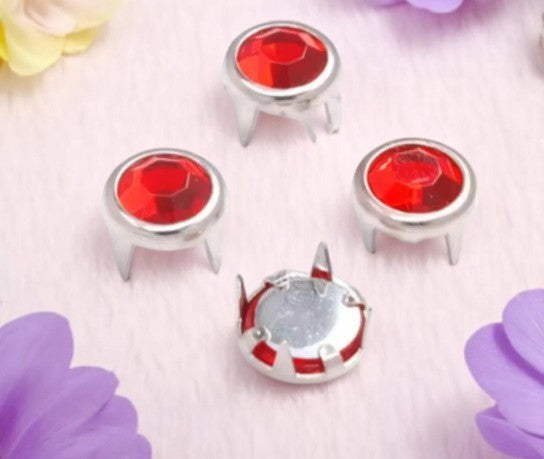 Strass-Krallen-Nieten 8 mm – Funkelnde Vielfalt in Blau (10er Pack)