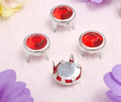 Strass-Krallen-Nieten 8 mm – Funkelnde Vielfalt in Blau (10er Pack)