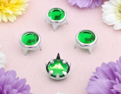 Strass-Krallen-Nieten 8 mm – Funkelnde Vielfalt in Blau (10er Pack)