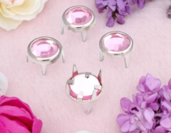 Strass-Krallen-Nieten 8 mm – Funkelnde Vielfalt in Blau (10er Pack)