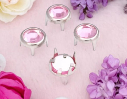 Strass-Krallen-Nieten 8 mm – Funkelnde Vielfalt in Blau (10er Pack)