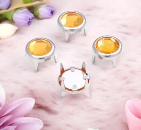 Strass-Krallen-Nieten 8 mm – Funkelnde Vielfalt in Blau (10er Pack)