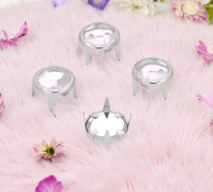 Strass-Krallen-Nieten 8 mm – Funkelnde Vielfalt in Blau (10er Pack)