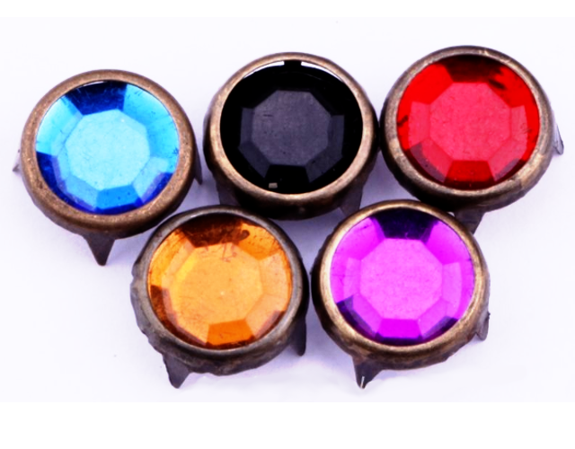 Runde Krallennieten mit Strass