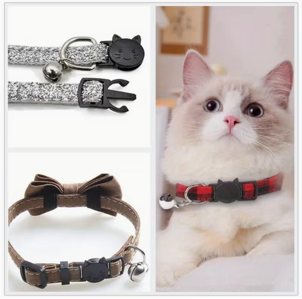 Klickverschluss mit Katzenmotiv – 10 mm PVC, Schwarz