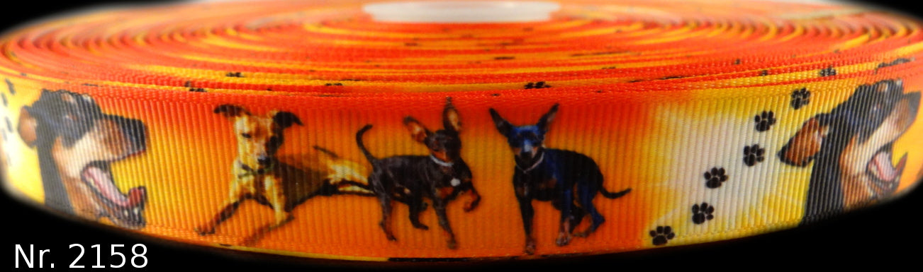 Exklusives  Pinscher im Sonnenuntergang - Band mit Pfoten – 22mm