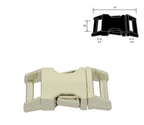 Glänzende Metall-Klickverschlüsse | Verschiedene Breiten