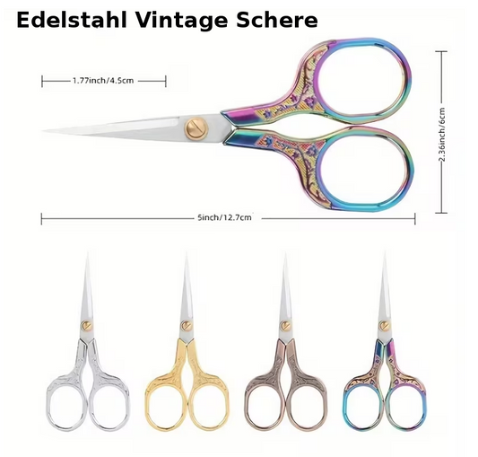 Vintage Edelstahl-Schere "Floral" 12,7 cm – Präzise Schere