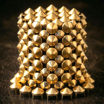 Pyramid studs in silver &amp; gold