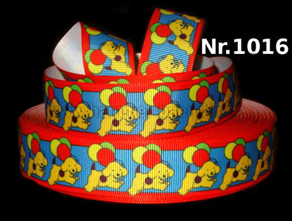 🎈 „Fröhlicher Welpe mit bunten Luftballons – Verspieltes 22 mm Motivband für gute Laune“ 🐶