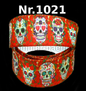 Sugar Skull Band mit Rosen – 25mm