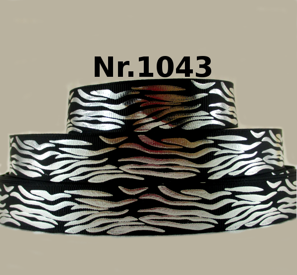 Elegantes Tigerstreifen-Band mit Silberfolie – 22mm