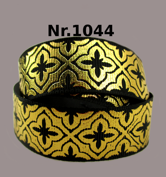 Elegantes Ornament-Band mit goldener Folierung – 22mm