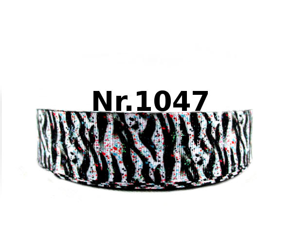 Glitzerndes Tigerstreifen-Band in Schwarz-Weiß – 25mm