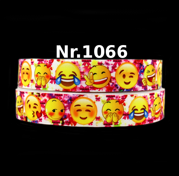Fröhliches Smiley-Band mit Schleifchen – 22mm