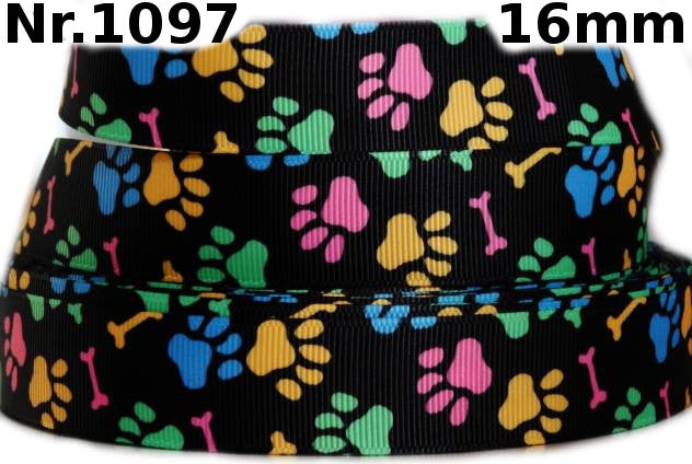 Pfoten und Knochen bunt - 16mm