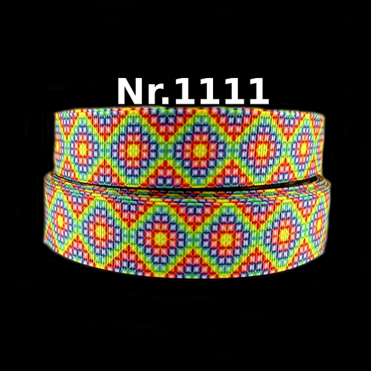 Psychedelic Karo-Band in leuchtenden Farben – 25mm