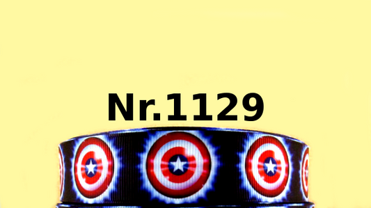 Captain America Schild-Band auf Schwarz – 25mm