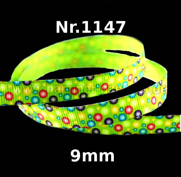 Bunte Perlen in Grün und Blau - 9mm