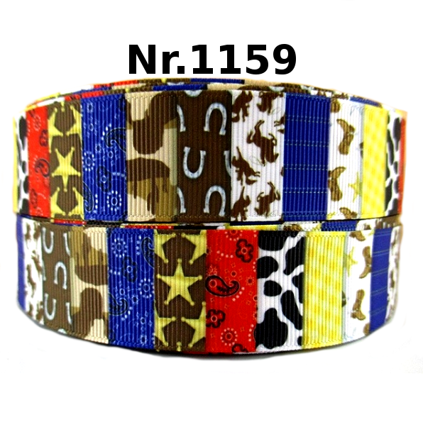 Western-Style Patchwork-Band mit Sheriff-Sternen & Co. – 25mm