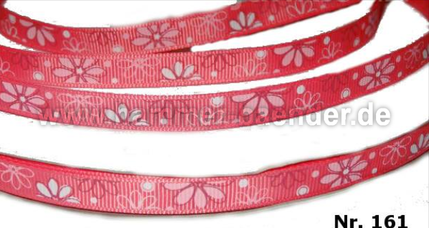 Ripsband "Flower" Blumenranke – 9mm (Versch. Farben)