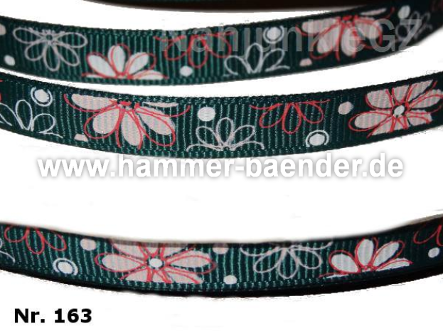 Ripsband "Flower" Blumenranke – 9mm (Versch. Farben)