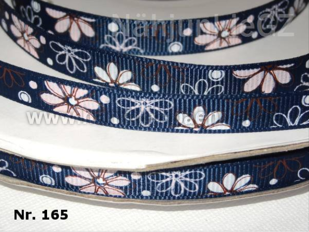 Ripsband "Flower" Blumenranke – 9mm (Versch. Farben)