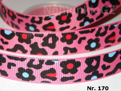Ripsband "LeoFlower" Leopard & Blumen – 16mm (Versch. Farben)