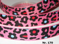 Ripsband "LeoFlower" Leopard & Blumen – 16mm (Versch. Farben)