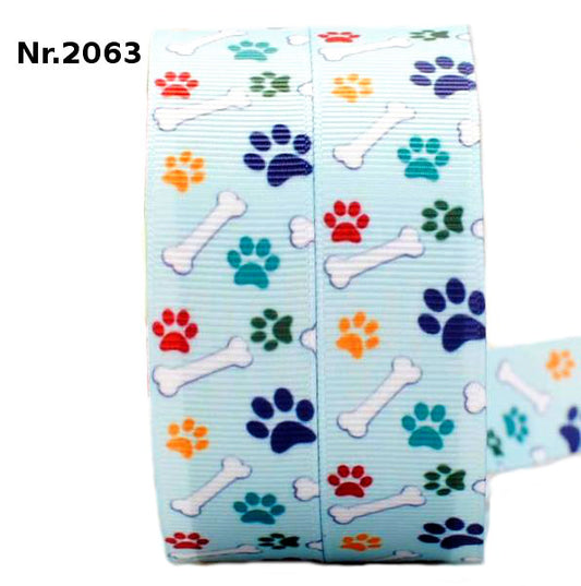 Pfoten und Knochen bunt - 22mm