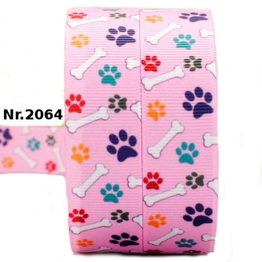 Pfoten und Knochen bunt - 22mm