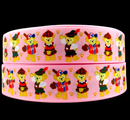 „Bärchen-Mix“ – Trachten & Sport – Ripsband 25 mm