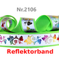 Reflektorband mit schönen Muster in Grün und Blau - 38mm