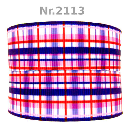 „Pink Tartan“ – Kariertes Design – Ripsband 22 mm