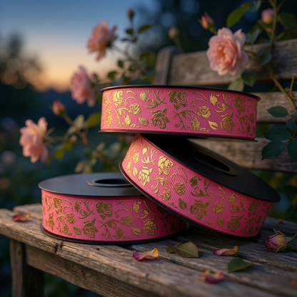 Golden floral pattern, foiled in various colors