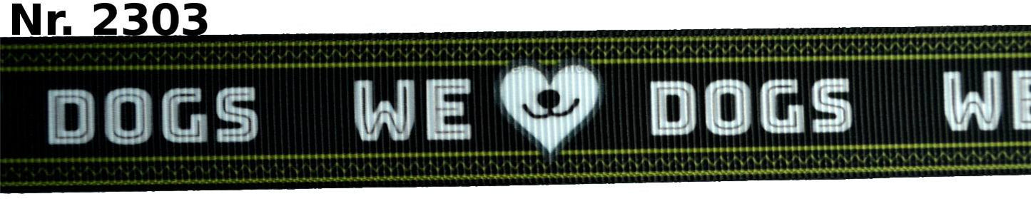 Exklusives  We Love Dogs - Band mit Herz & Hundeschnauze – 22mm
