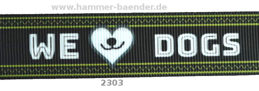 Exklusives  We Love Dogs - Band mit Herz & Hundeschnauze – 22mm