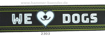 Exklusives  We Love Dogs - Band mit Herz & Hundeschnauze – 22mm