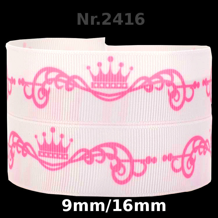 Kronen mit Ornament Pink in 9mm u. 16mm