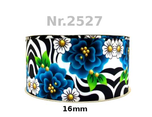 Blumen auf Zebramuster - 16mm