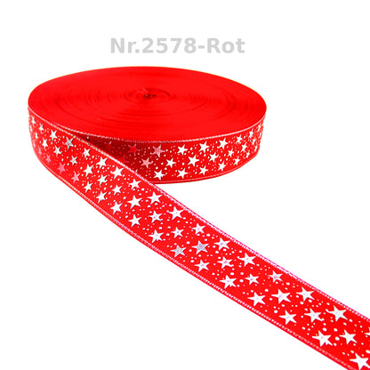 Sternenzauber Foliendruck Ripsband 25mm