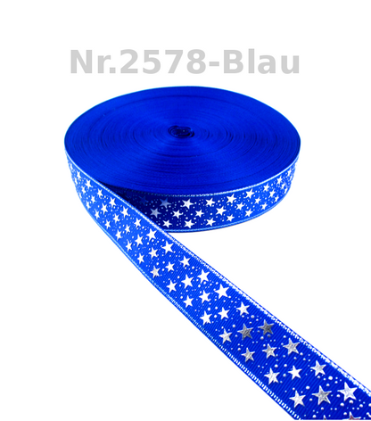 Sternenzauber Foliendruck Ripsband 25mm