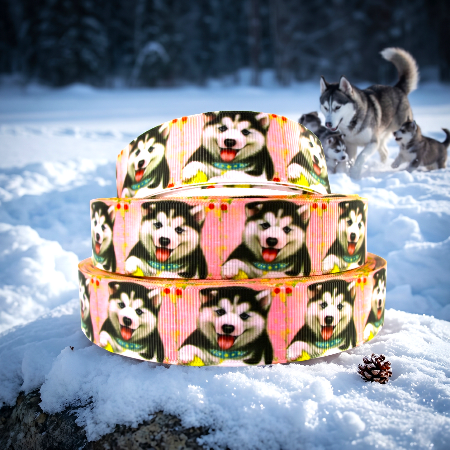 „Husky Welpe Band – Verspieltes Pink“ 25 mm