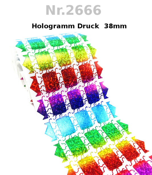 Hologramm Glitzer Gittermuster - 38mm