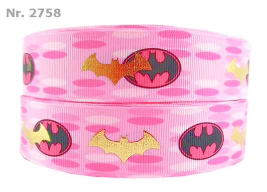 Superheld Batman Pink mit goldener Fledermaus – 25mm